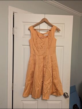Calvin Klein Peach Sleeveless A-Line Mini Dress